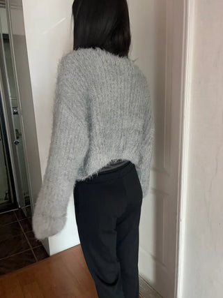 Winged Cardigan Boucle Fur Cardigan Bolero