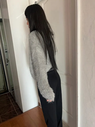 Winged Cardigan Boucle Fur Cardigan Bolero