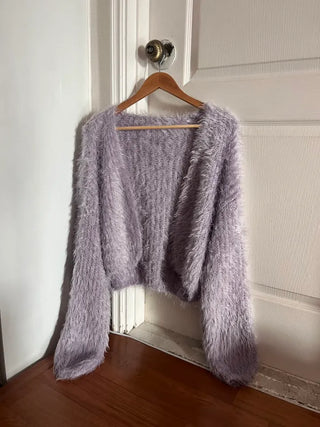 Winged Cardigan Boucle Fur Cardigan Bolero