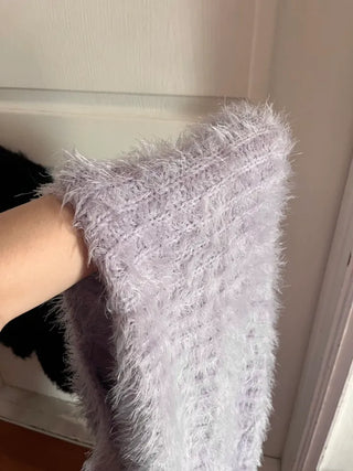 Winged Cardigan Boucle Fur Cardigan Bolero
