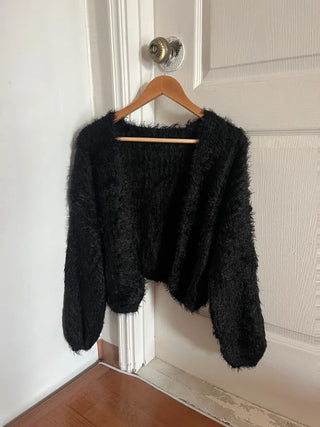 Winged Cardigan Boucle Fur Cardigan Bolero