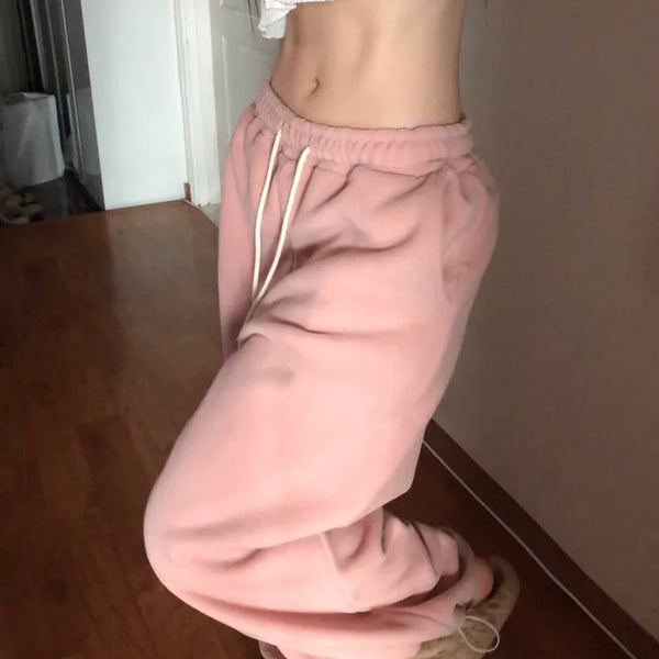 Fleece Wide Training Pants Fleece Brushed Jogger Pants