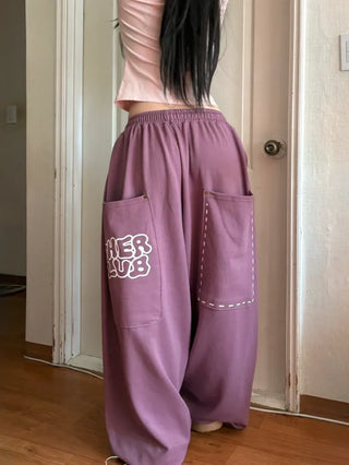 Big Pocket Rivet Pintuck Balloon Wide Training Pants