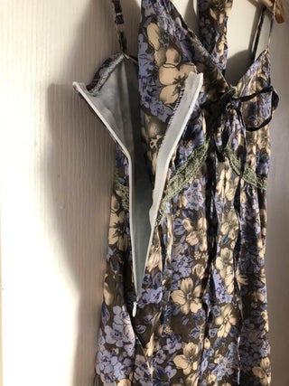 Floral lace bustier layered sleeveless long dress