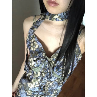 Floral lace bustier layered sleeveless long dress