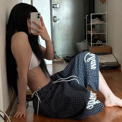 Check Bermuda Oversized Shorts  Half Pants