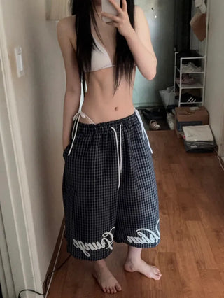 Check Bermuda Oversized Shorts  Half Pants