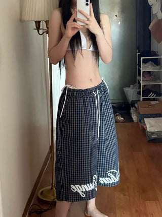 Check Bermuda Oversized Shorts  Half Pants