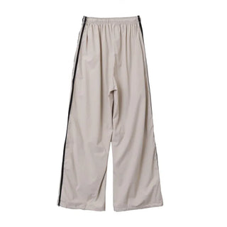 Nylon Three-Stripe Taping Wide Training String Pants
