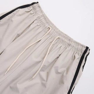 Nylon Three-Stripe Taping Wide Training String Pants