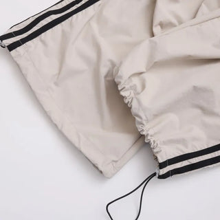 Nylon Three-Stripe Taping Wide Training String Pants