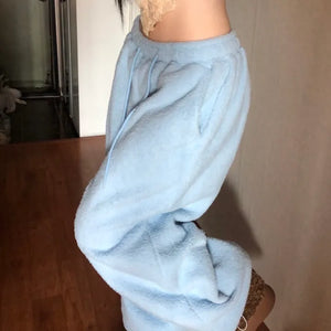 Sherpa Wide Training Pants Fleece Brushed Jogger Pants