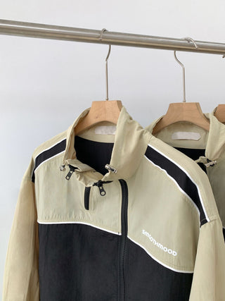 Asymmetric windbreaker jacket