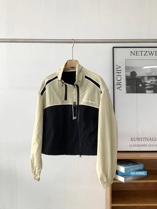 Asymmetric windbreaker jacket