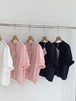 Lace puff shirt