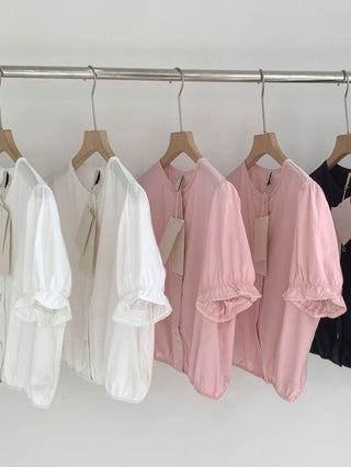 Lace puff shirt