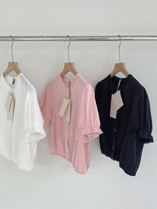 Lace puff shirt