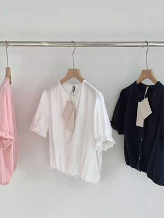 Lace puff shirt