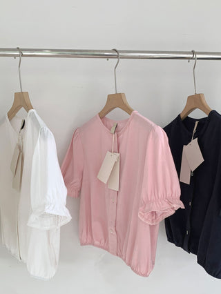 Lace puff shirt