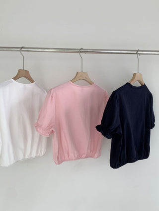 Lace puff shirt