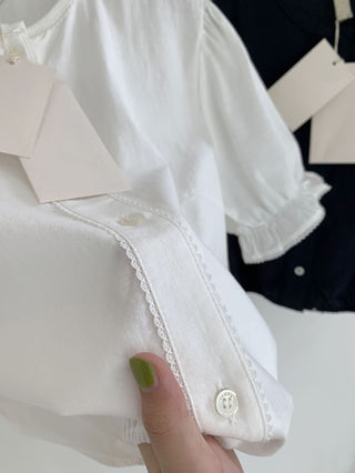 Lace puff shirt