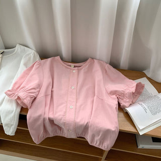 Lace puff shirt
