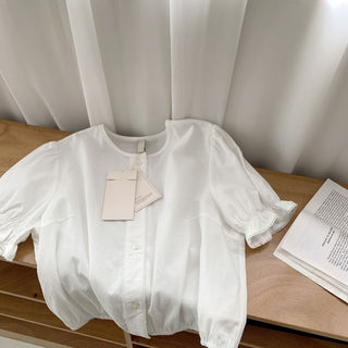 Lace puff shirt