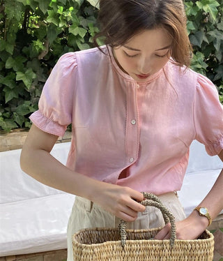 Lace puff shirt