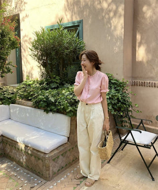 Lace puff shirt