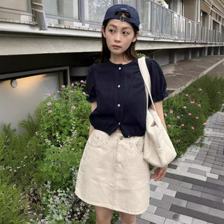 Lace puff shirt