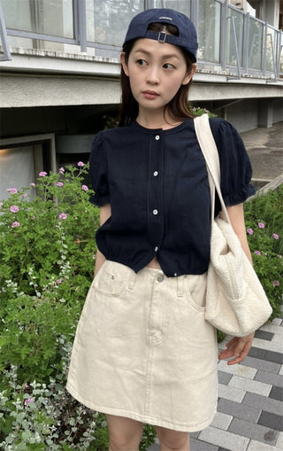 Lace puff shirt
