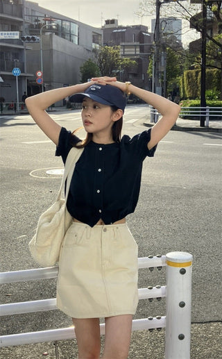 Lace puff shirt