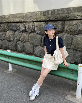 Lace puff shirt