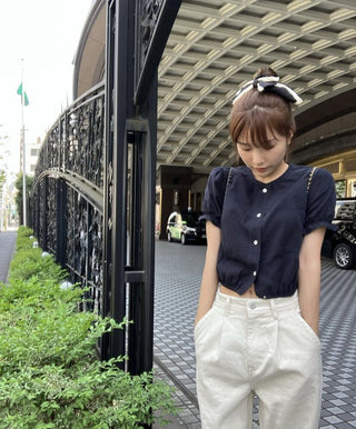 Lace puff shirt