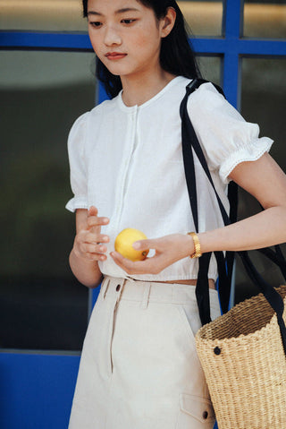 Lace puff shirt