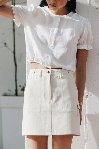 Lace puff shirt