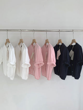 Lace puff shirt