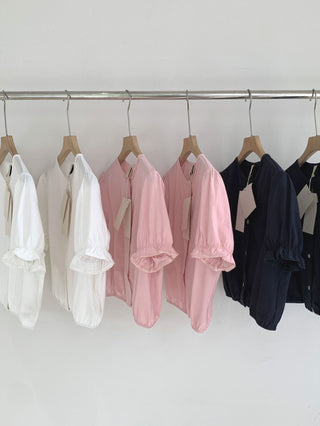 Lace puff shirt