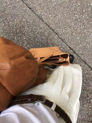Zipper leather coat