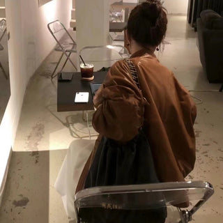Zipper leather coat