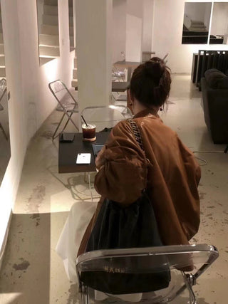 Zipper leather coat