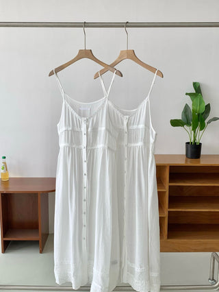 Embroidered suspender skirt