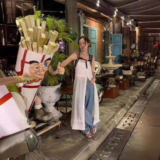 Embroidered suspender skirt