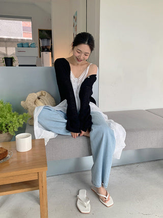 Embroidered suspender skirt