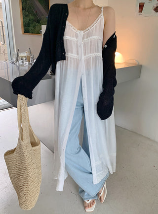 Embroidered suspender skirt