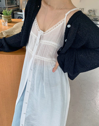 Embroidered suspender skirt