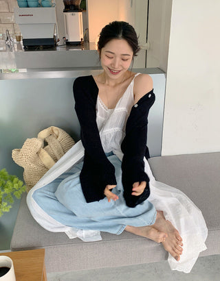 Embroidered suspender skirt