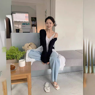 Embroidered suspender skirt