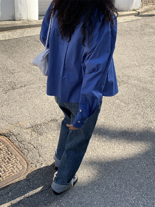 Loose embroidery shirt