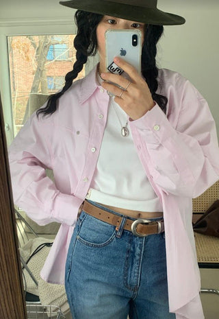 Loose embroidery shirt